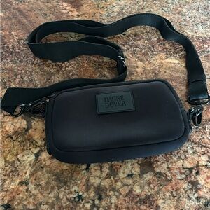 Dagne Dover black neoprene phone sling bag